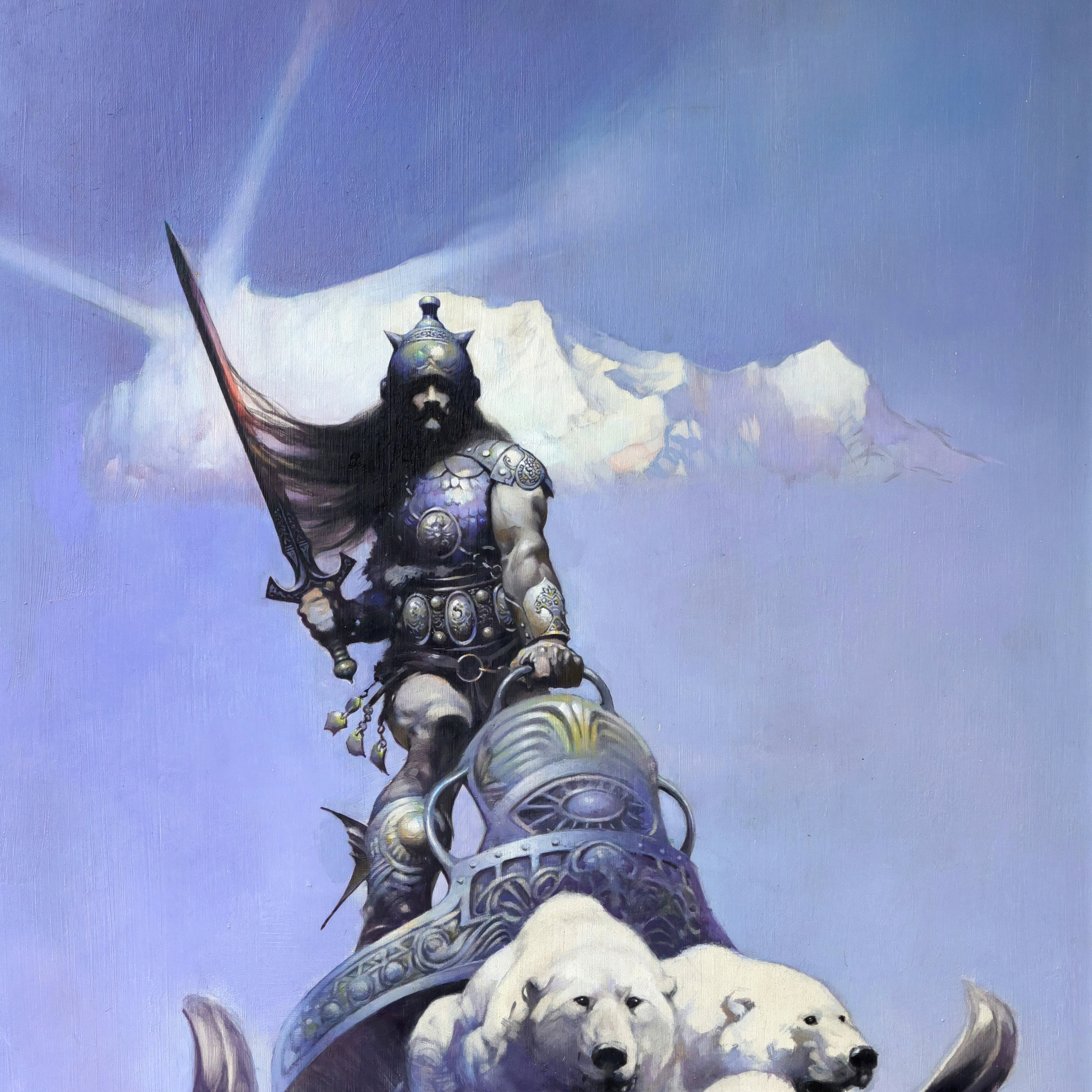 Silver Warrior: Frank Frazetta’s Masterpiece of Power and Precision