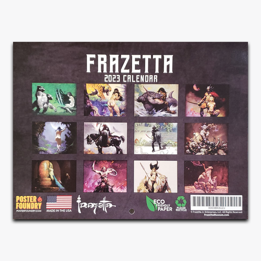 Frank Frazetta 2023, 12 Month Calendar