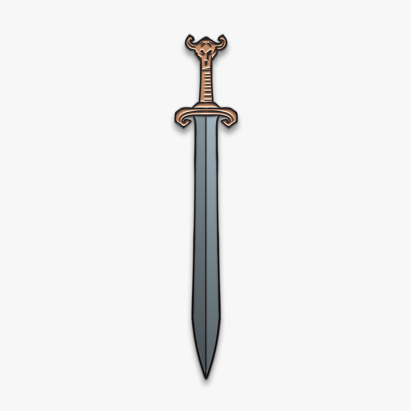 Frazetta Barbarian Sword enamel pin featuring a sleek black nickel finish, perfect for collectors and fans of Frank Frazetta’s legendary artwork.