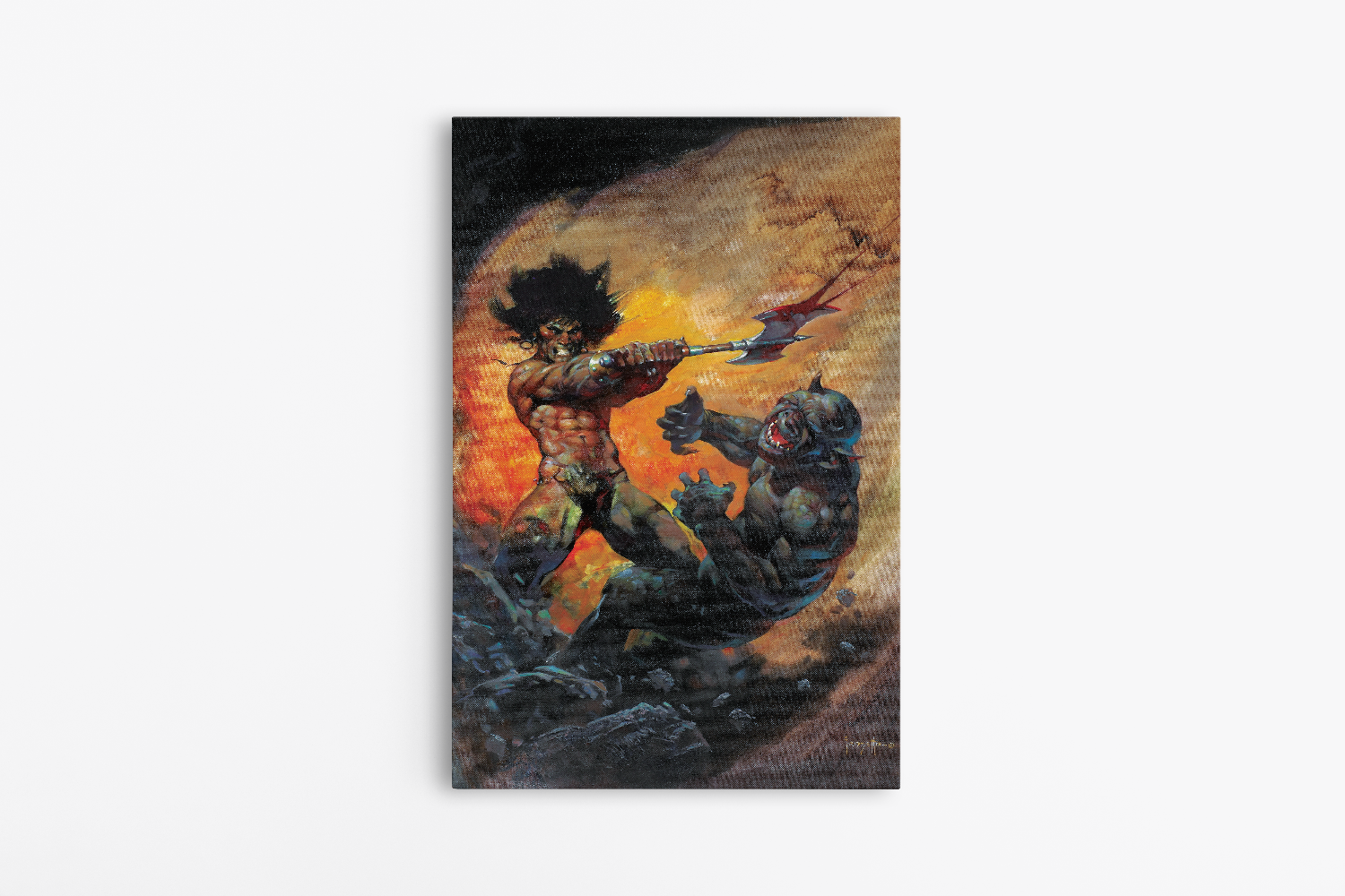 Barbarian with Axe Mini Wrap Around Canvas