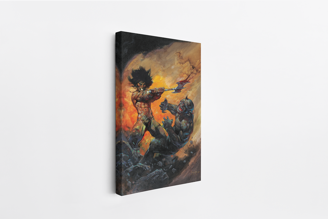 Barbarian with Axe Mini Wrap Around Canvas