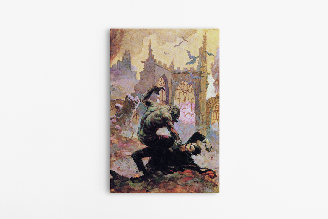 Dracula Meets the Wolfman Mini Wrap-Around Canvas Art