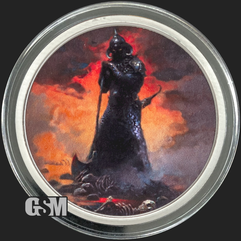 2 oz Frazetta Death Dealer III Revised Silver Round Colorized