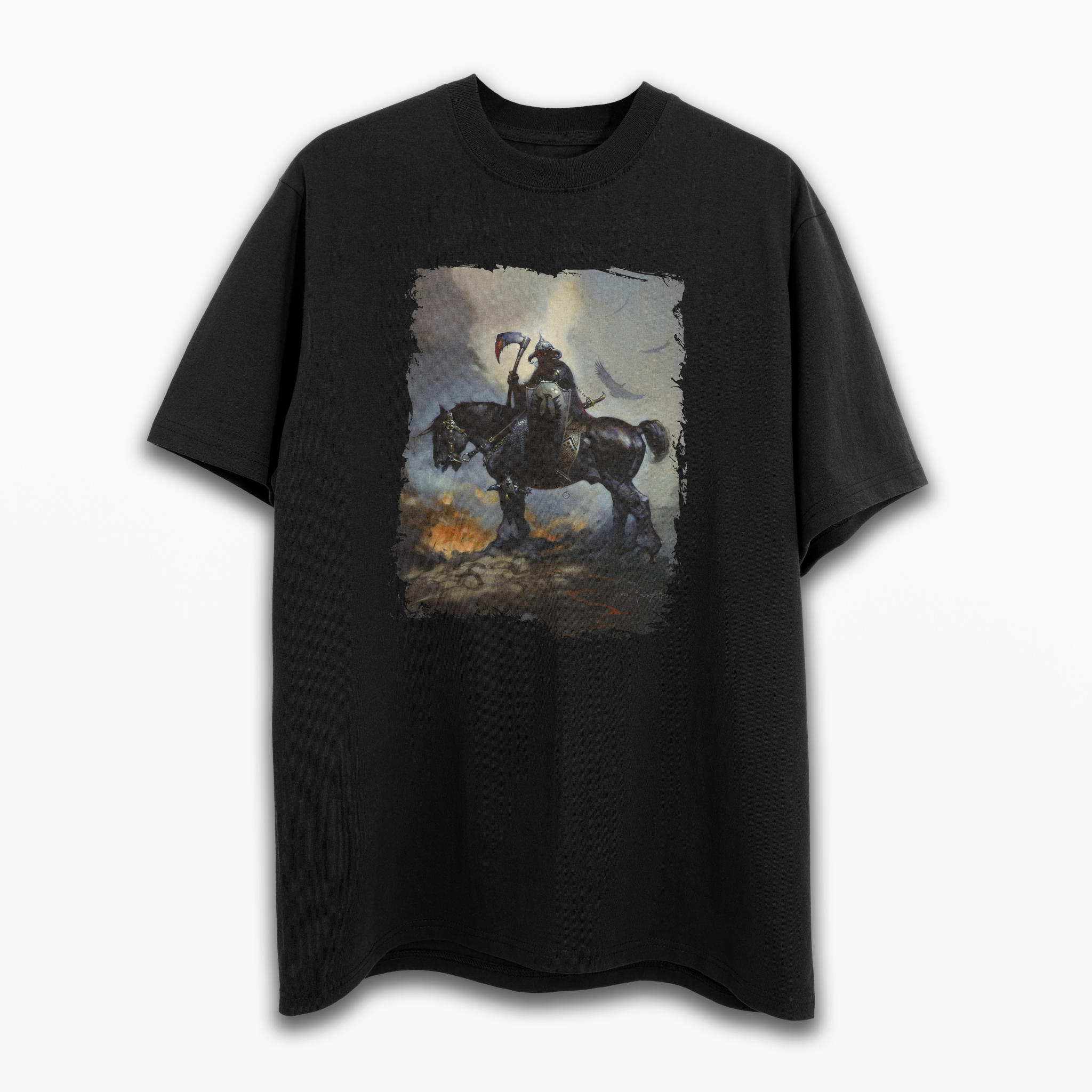 Death Dealer I T-Shirt – Frank Frazetta’s Iconic Fantasy Artwork on Soft Cotton Tee