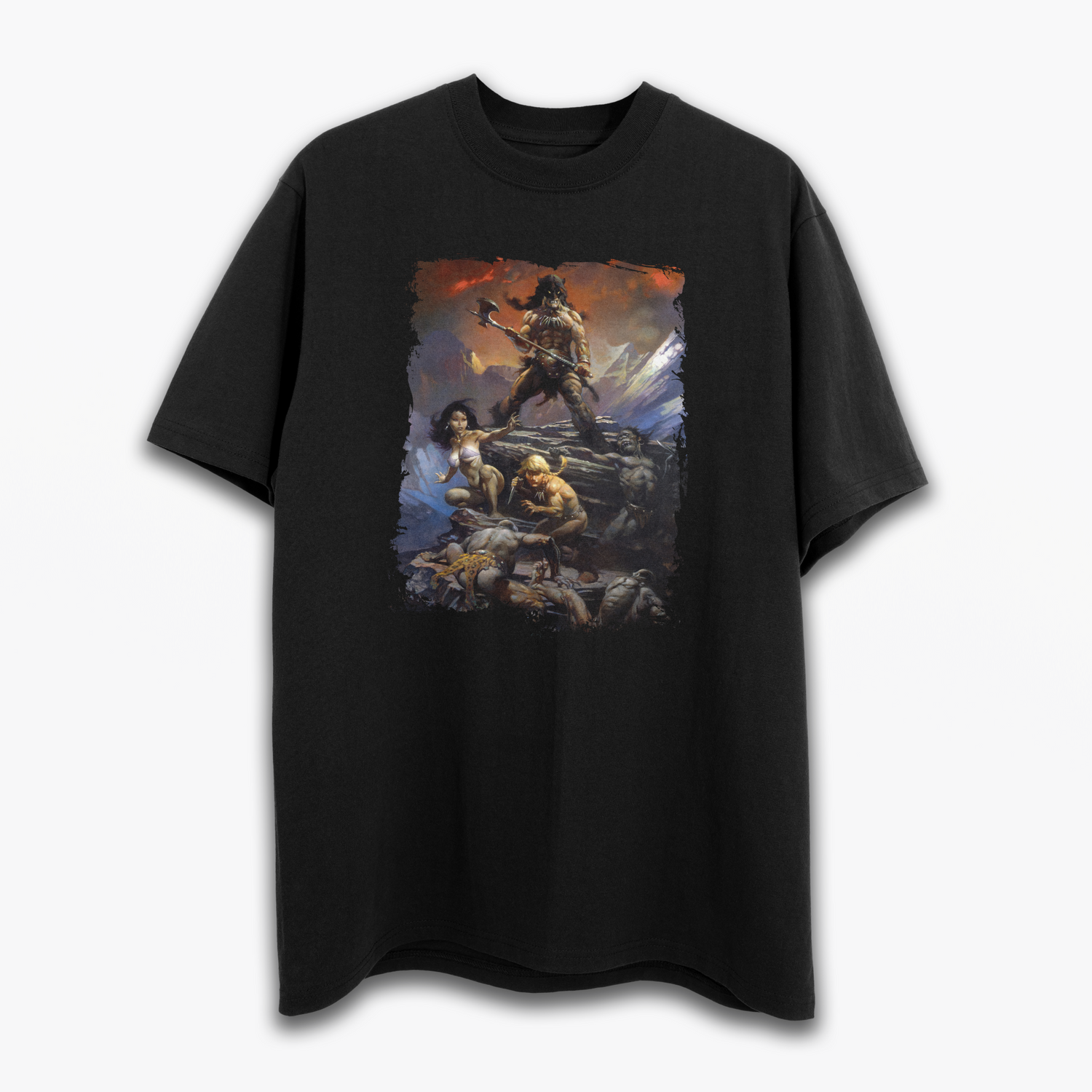 Fire and Ice T-Shirt – Frank Frazetta’s Iconic Fantasy Painting on Soft Cotton Tee