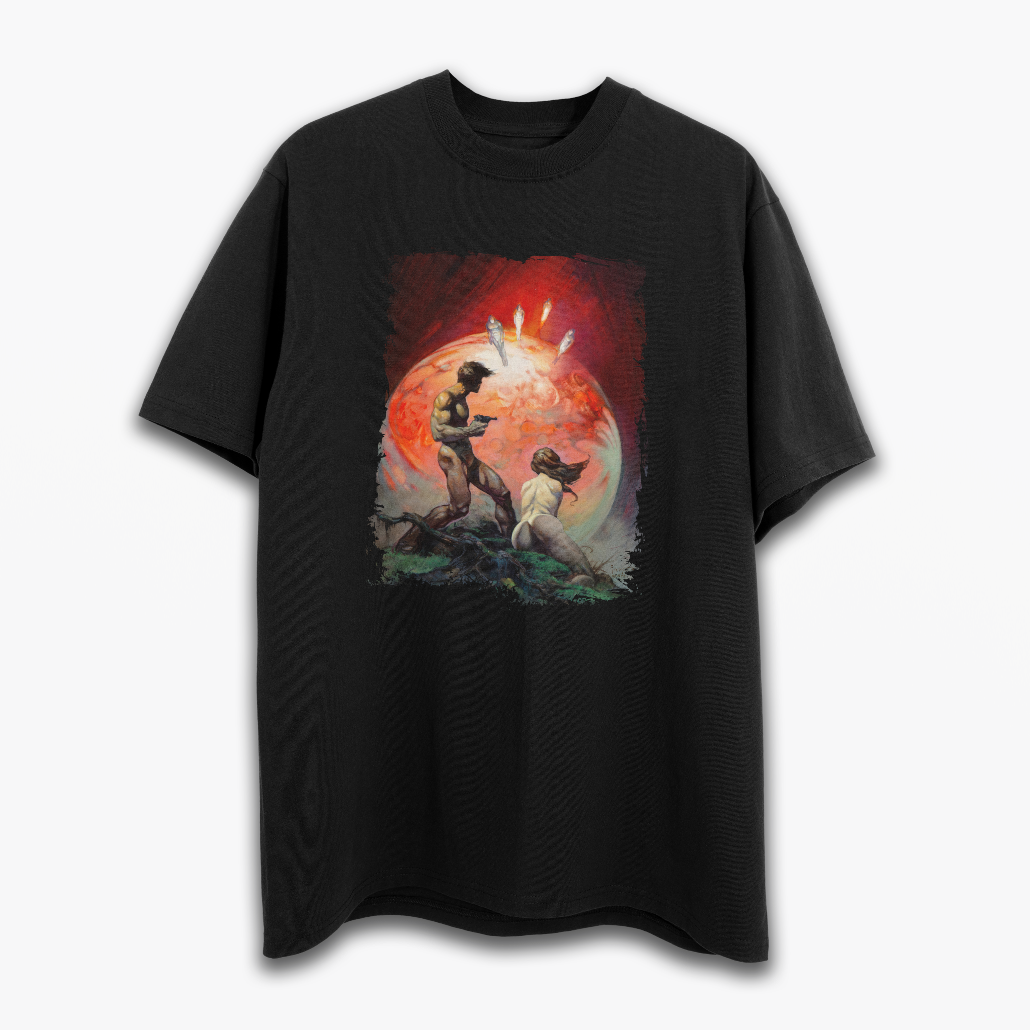 Red Planet T-Shirt – Frank Frazetta’s Iconic Fantasy Painting on Soft Cotton Tee