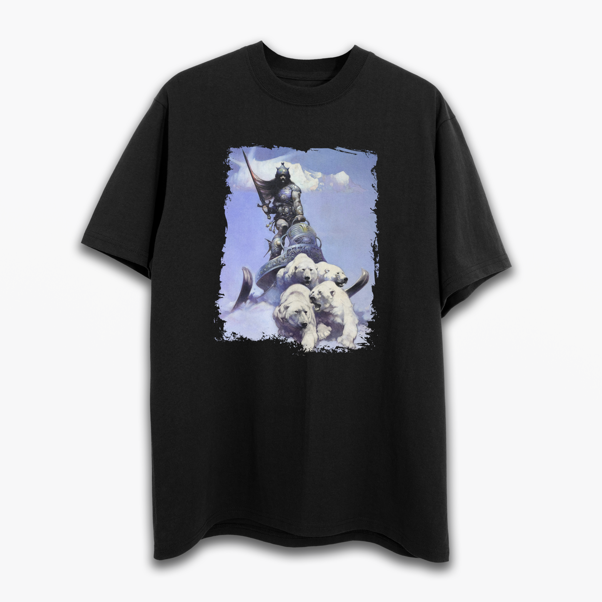 Silver Warrior T-Shirt – Frank Frazetta’s Iconic Fantasy Artwork on Soft Cotton Tee