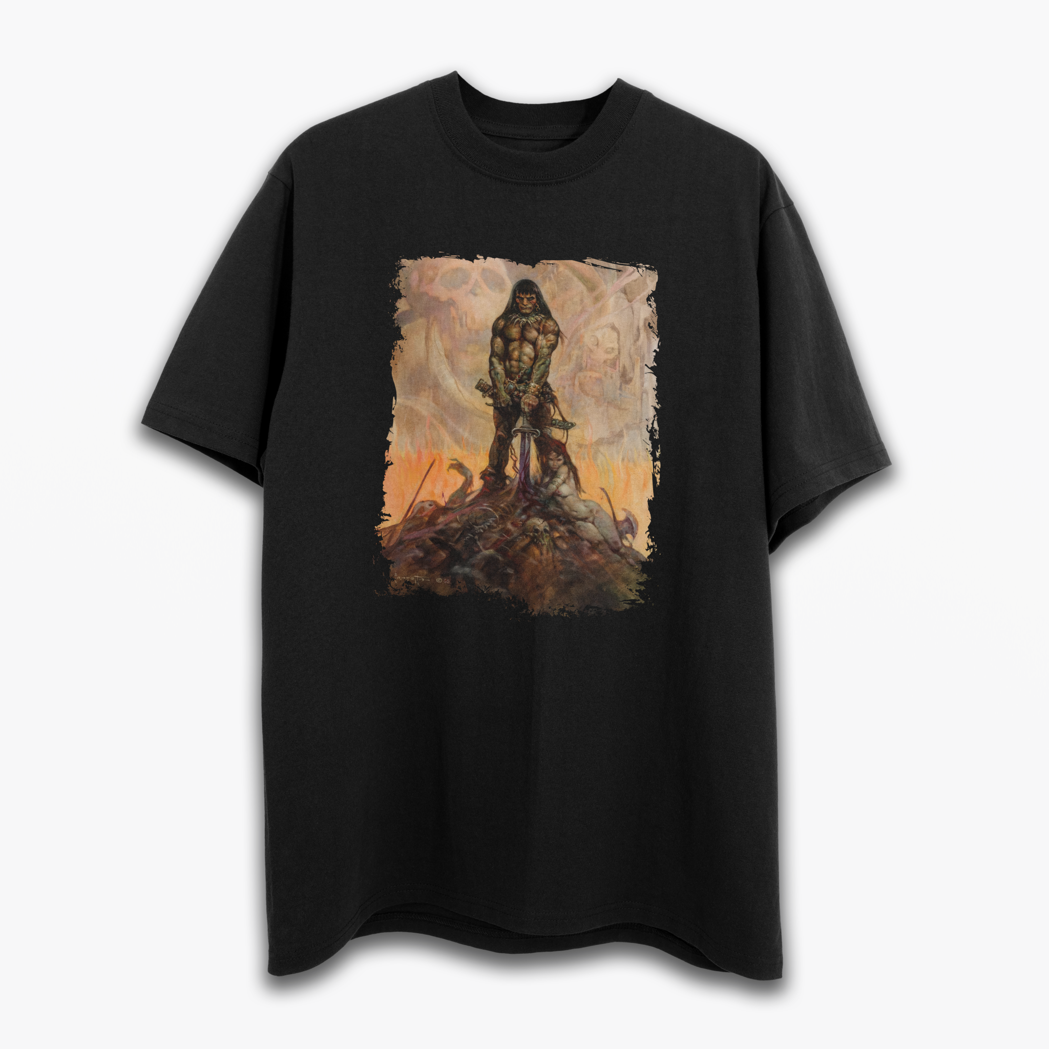 Barbarian T-Shirt – Frank Frazetta’s Iconic Fantasy Artwork on Soft Cotton Tee