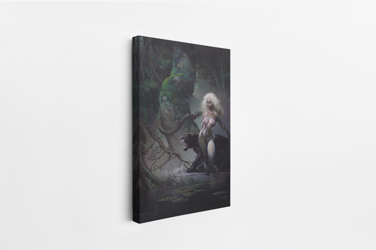 Princess and the Panther Mini Wrap-Around Canvas Art