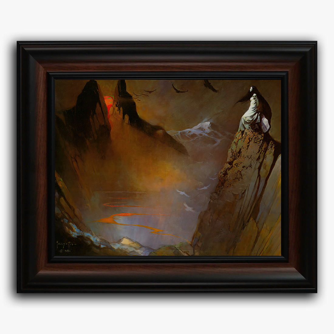 Red Moon, Black Mountain Fine Art Print/Framed Art