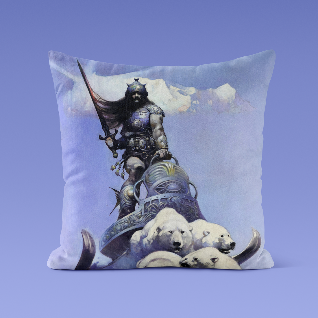 Silver Warrior Throw Pillow