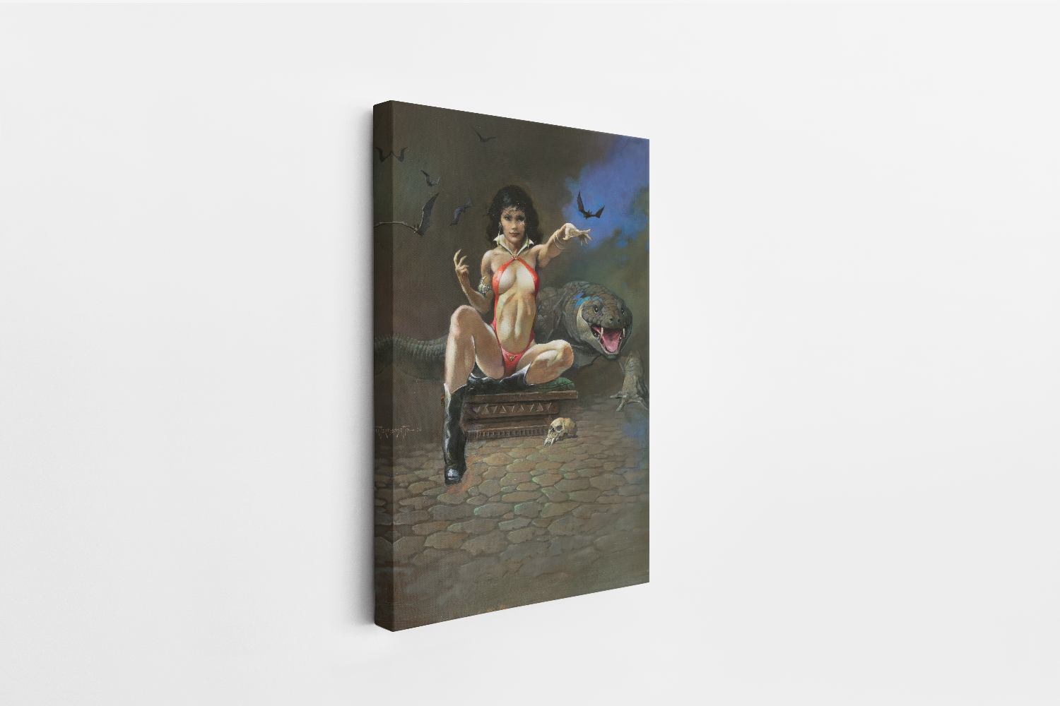 Vampiress with Alligator Anniversary Mini Wrap-Around Canvas Art