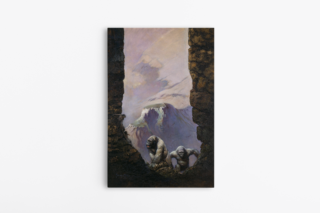 White Apes Mini Wrap-Around Canvas Art