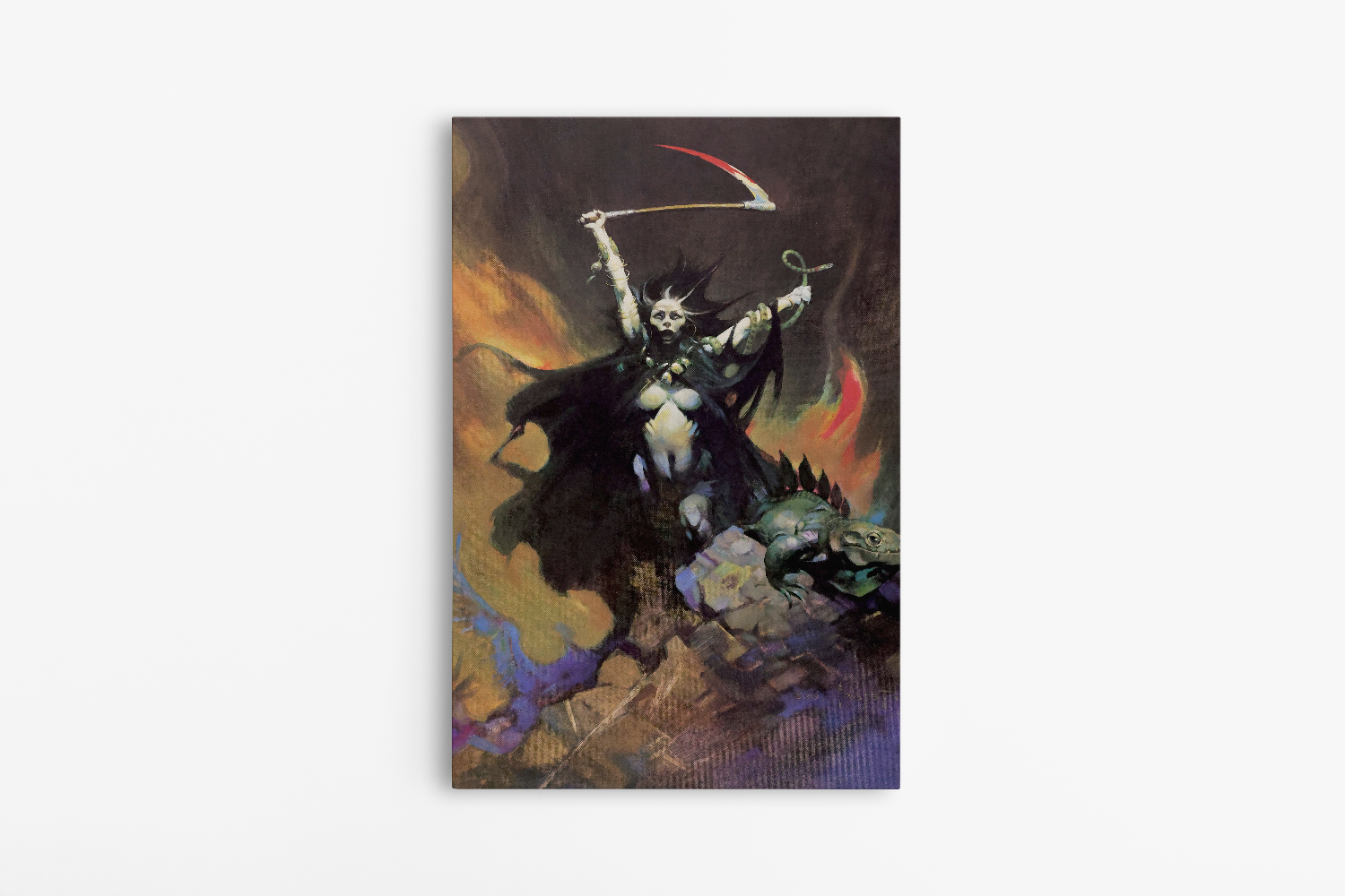 Woman with Scythe Mini Wrap-Around Canvas Art