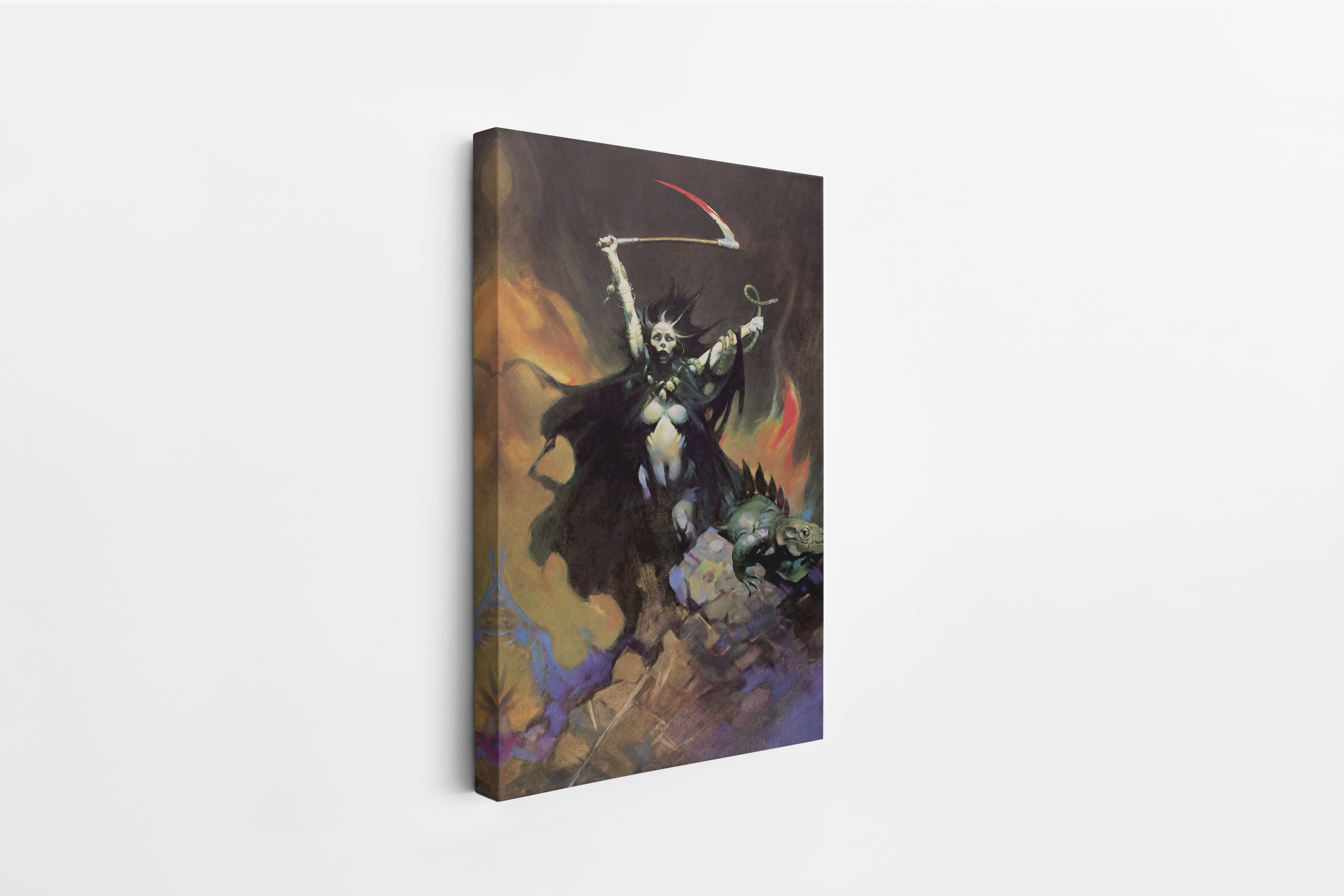 Woman with Scythe Mini Wrap-Around Canvas Art