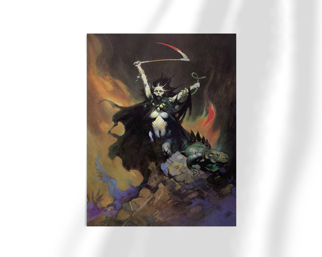 Woman with Scythe Fine Art Print/Framed Art