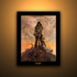 Gallery Series print of "Barbarian" by Frank Frazetta, emphasizing the dynamic composition with black 1.5" matting