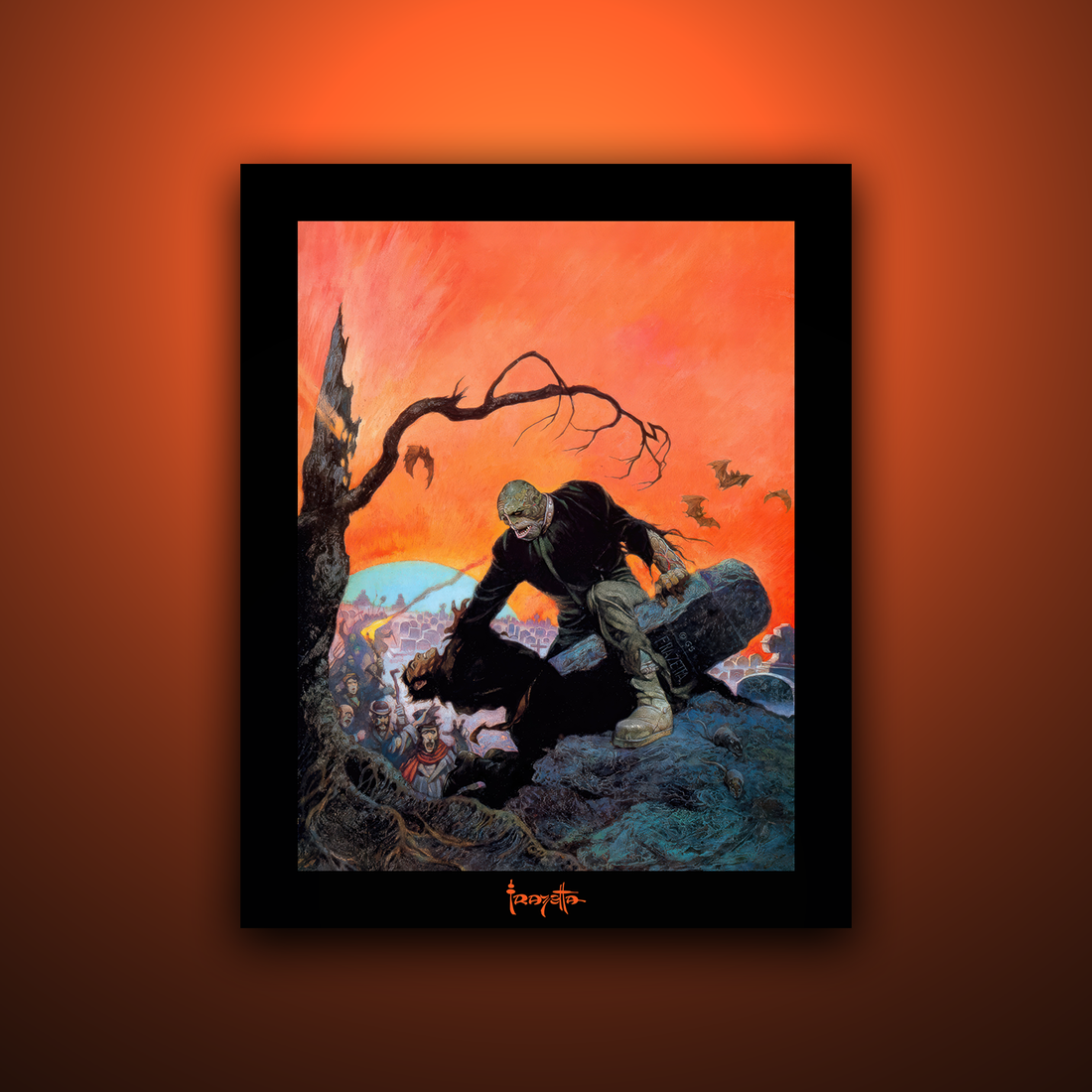 Gallery Series print of &quot;Beyond the Grave&quot; by Frank Frazetta, unframed, showcasing eerie, dramatic imagery.