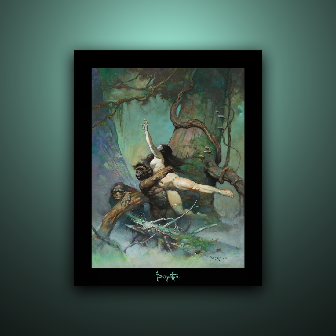 Gallery Series print of &quot;Captive Princess&quot; by Frank Frazetta, unframed, capturing dramatic poses and bold action.