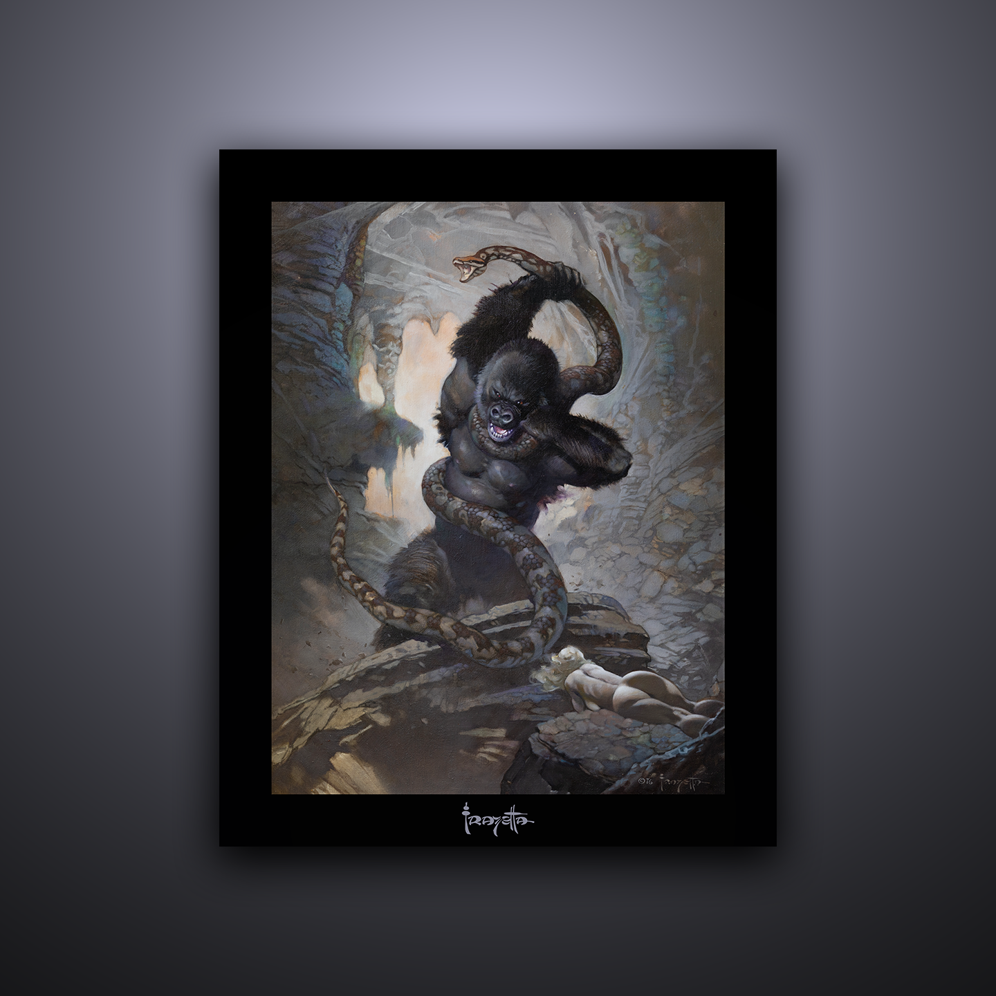 Gallery Series print of &quot;Eighth Wonder&quot; by Frank Frazetta, unframed, showcasing dynamic imagery and bold composition.