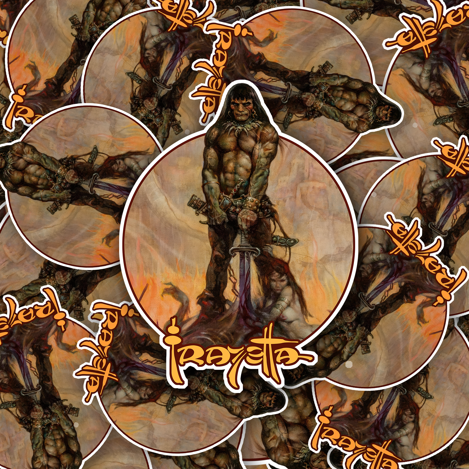 Barbarian Sticker – High-Quality Vinyl Sticker Featuring Frank Frazetta’s Classic Fantasy Artwork