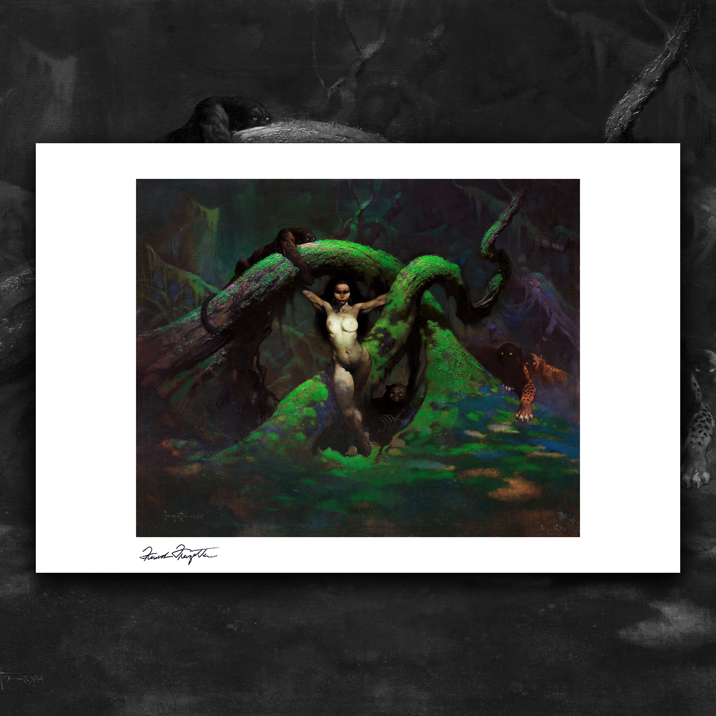 Cat Girl Revised Giclée – Premium Museum-Quality Print Featuring Frank Frazetta’s Iconic Artwork