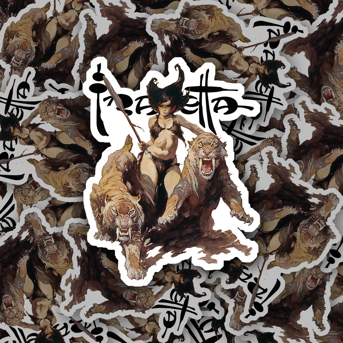 Huntress Sticker – High-Quality Vinyl Sticker Featuring Frank Frazetta’s Classic Fantasy Artwork