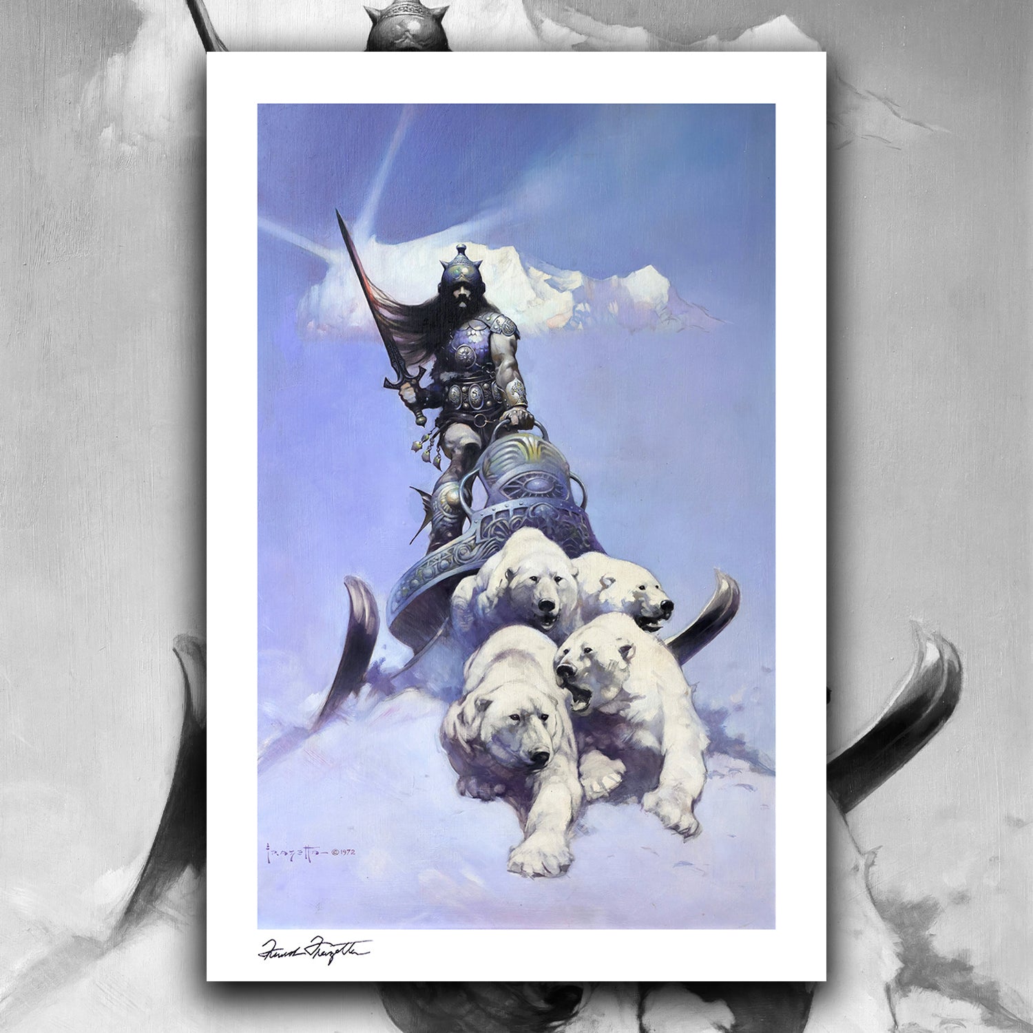 Silver Warrior Giclée – Premium Museum-Quality Print Featuring Frank Frazetta’s Iconic Artwork