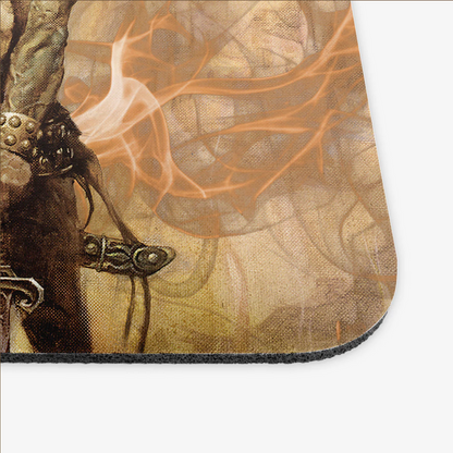 Close-up of The Barbarian mousepad, showing Frazetta’s detailed warrior artwork