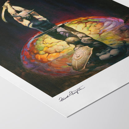 Detailed View of The Brain Giclée – High-Resolution Print Capturing the Rich Colors and Textures of Frazetta’s Painting