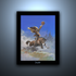 Framed Gallery Series print of "Headless Horseman I" by Frank Frazetta, highlighting dynamic action with black 1.5" matting.