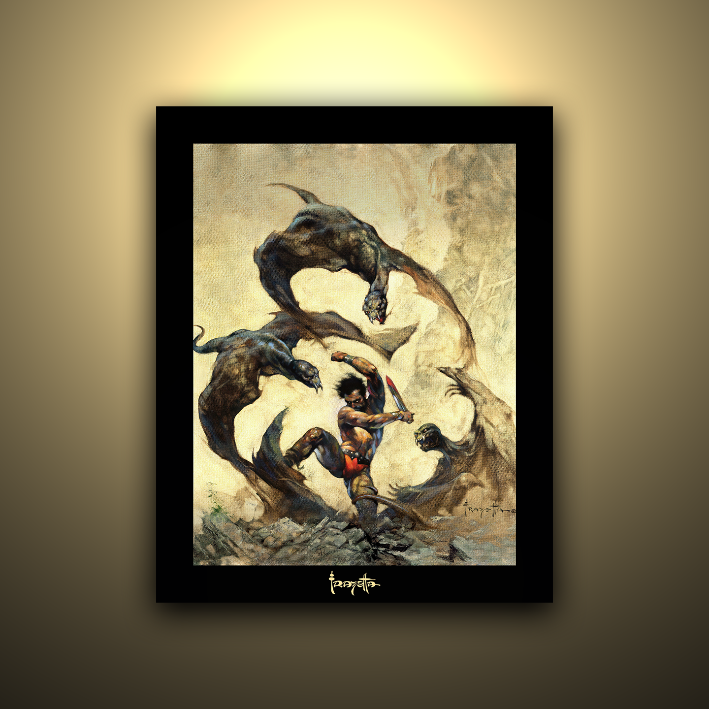 Gallery Series print of &quot;Winged Terror&quot; by Frank Frazetta, unframed, showcasing eerie fantasy and powerful creatures.