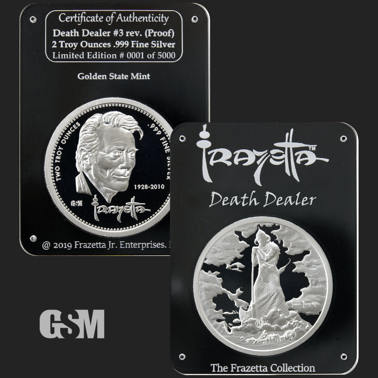 2oz Frazetta Death Dealer III Proof Silver Round